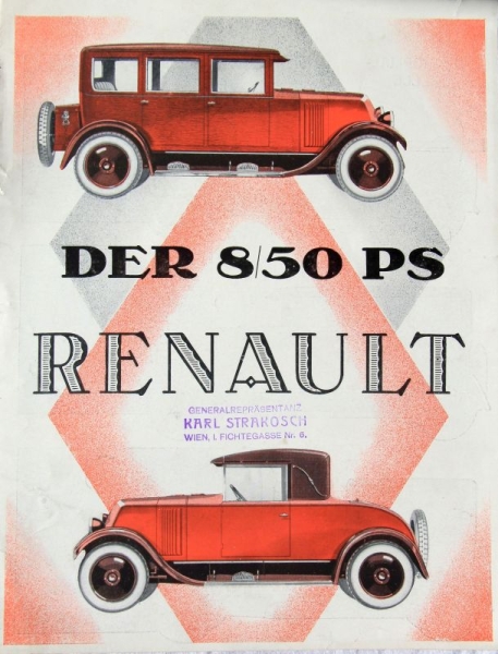 Renault 8/50 PS Modelprogram 1925 Carbrochure (9082)